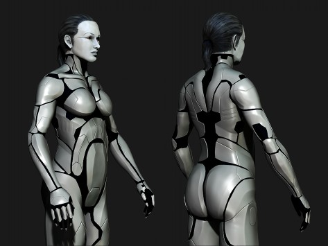 Female Cyborg - Painted